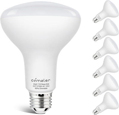 Pack 6 Bombillas LED BR30 2700K Blanco Calido E26 Regulables