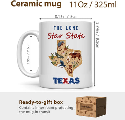 Taza café 11oz para mujer regalo Texas mamá hermana