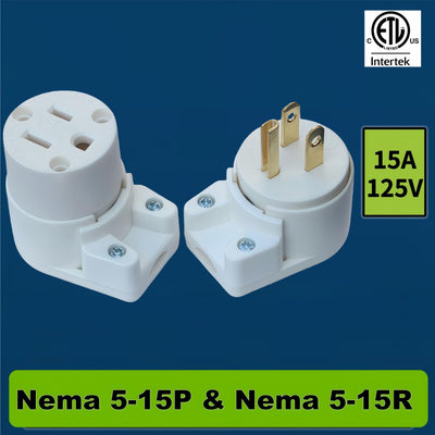 Enchufe NEMA 5-15R y 5-15P 15A 125V con cable industrial