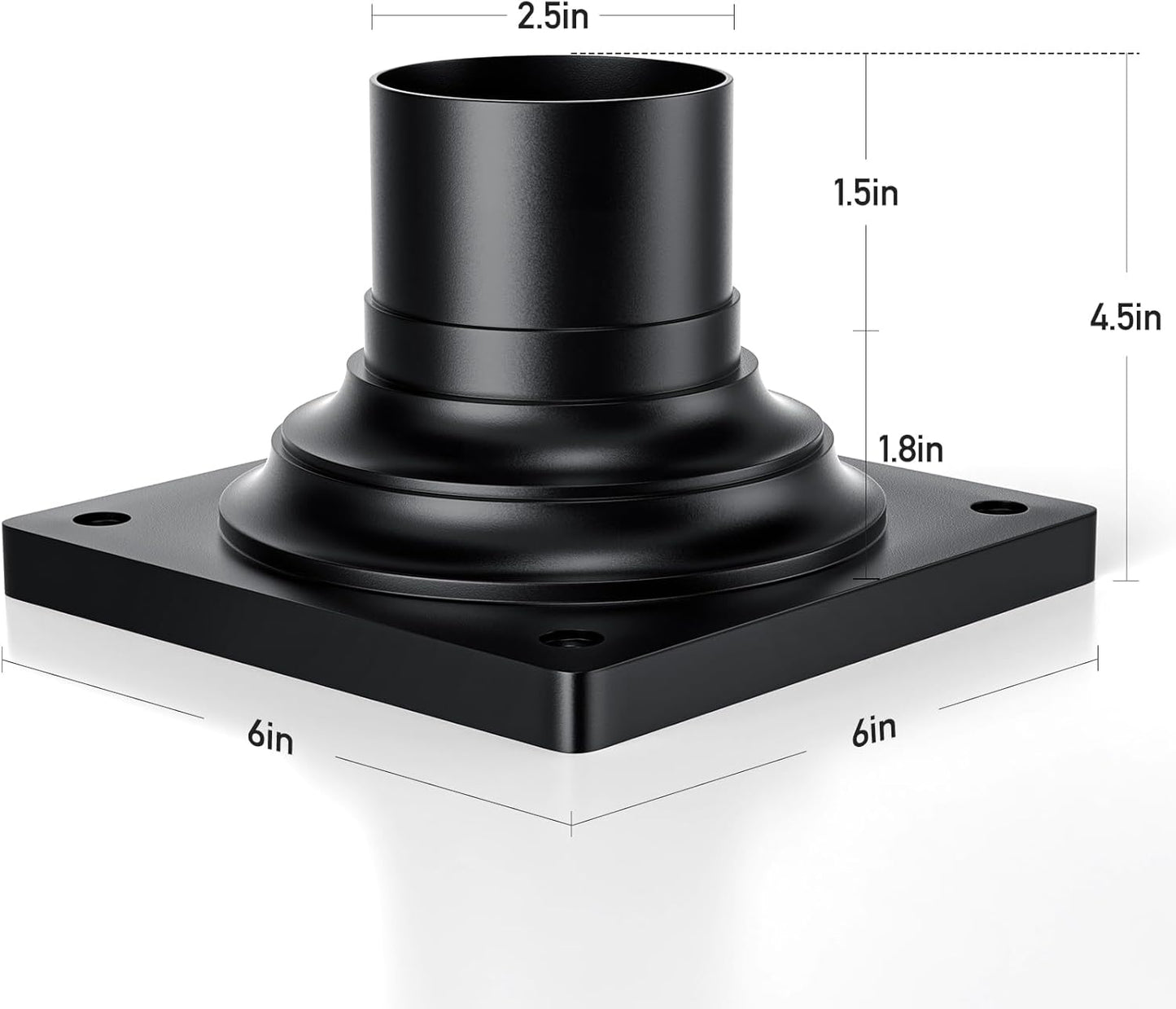 Base montaje muelle 3pulg aluminio fundido adaptador poste luz
