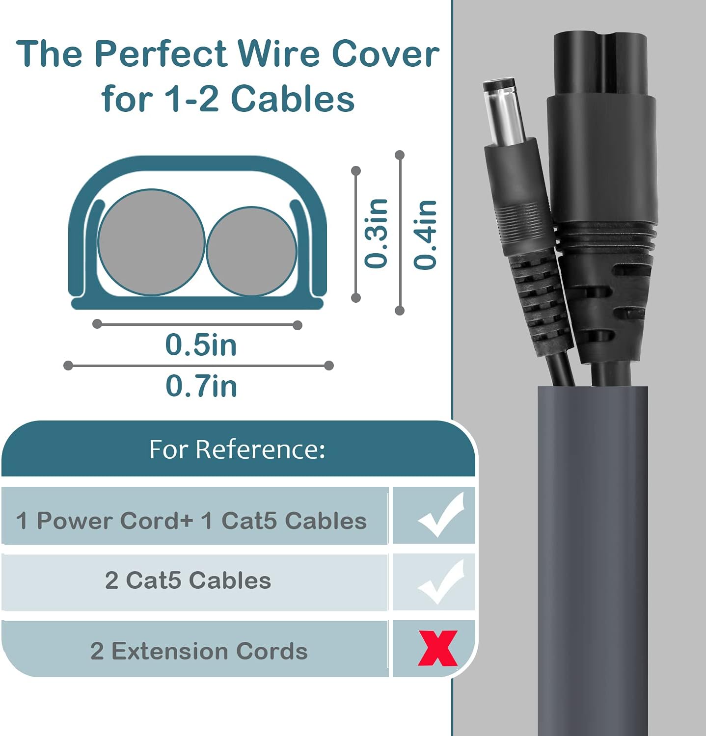 Ocultador de cables autoadhesivo para TV 102pulg