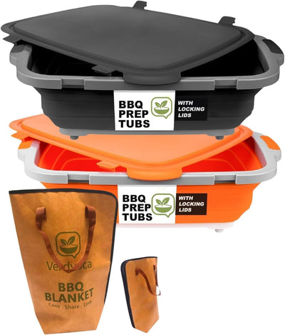 2 Pzas Bolsas Tyvek 16L Plegables Barbacoa con Manta Negra 21pulg