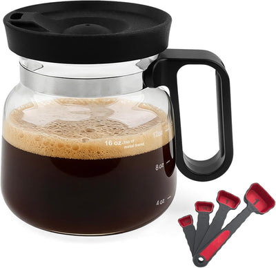 Taza de café mini 16 oz con tapa a prueba de derrames y 4 cucharas medidoras