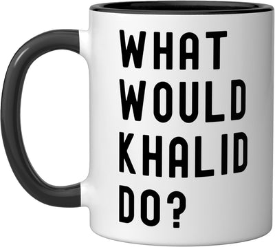 Taza cerámica What Would Khalid Do? Negro/Blanco