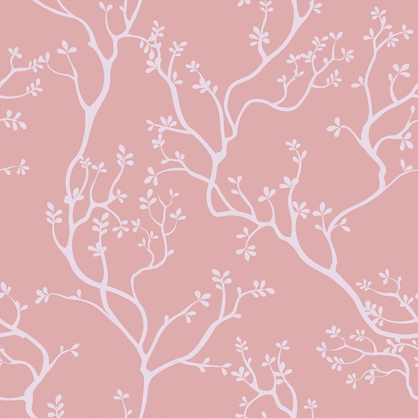 Papel tapiz ramas rosadas autoadhesivo 12x118pulg dormitorio baño