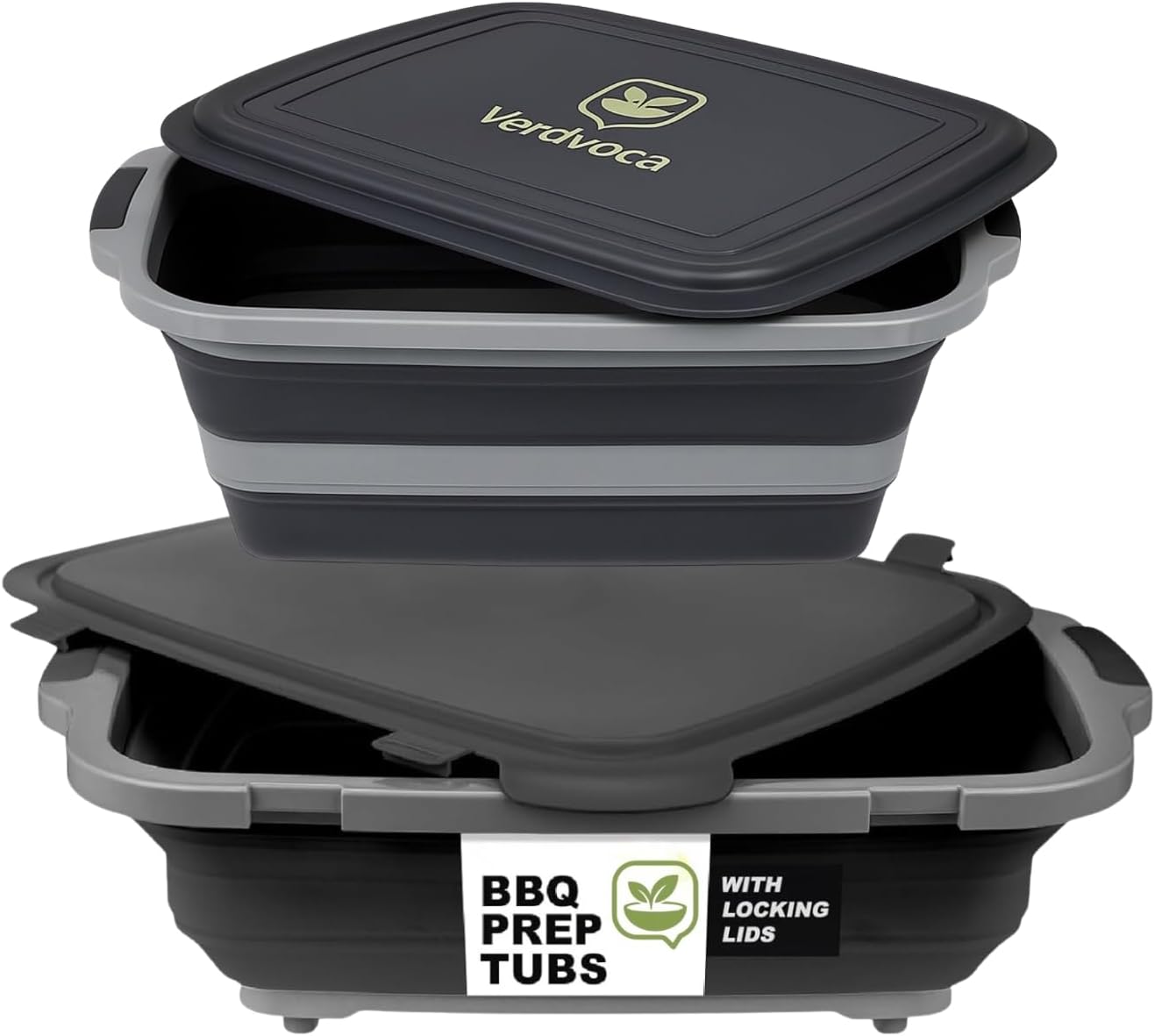 Set utensilios parrilla con cubo plegable 30L y 16L