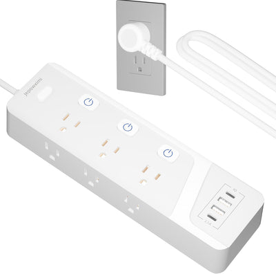 Regleta sobretensiones 6 tomas 4 puertos USB con cable 6ft