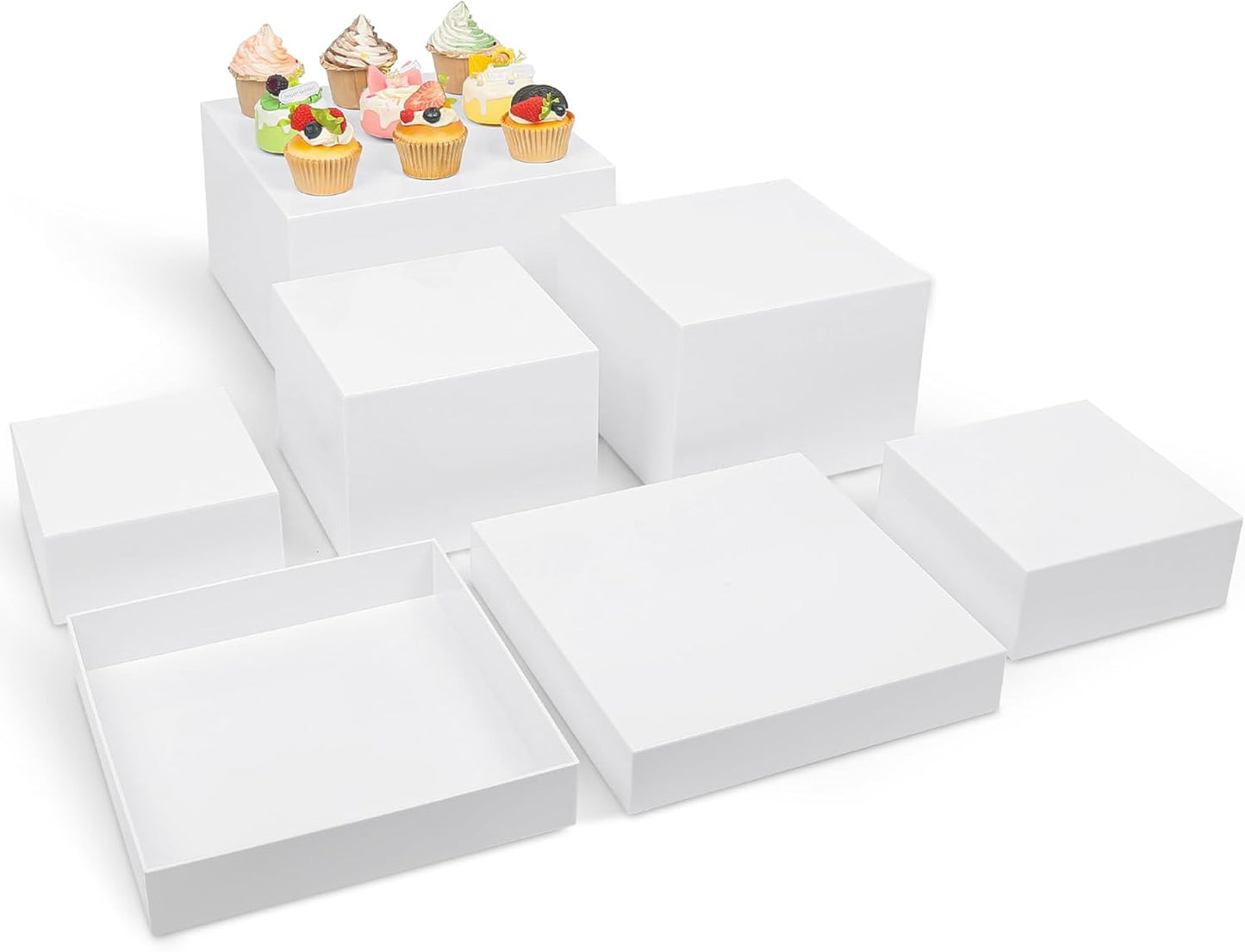 Juego de 7 elevadores acrílicos grandes para mesa