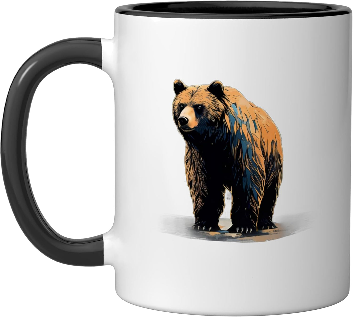 Taza Cerámica Estilo Selva Animales Negro/Blanco