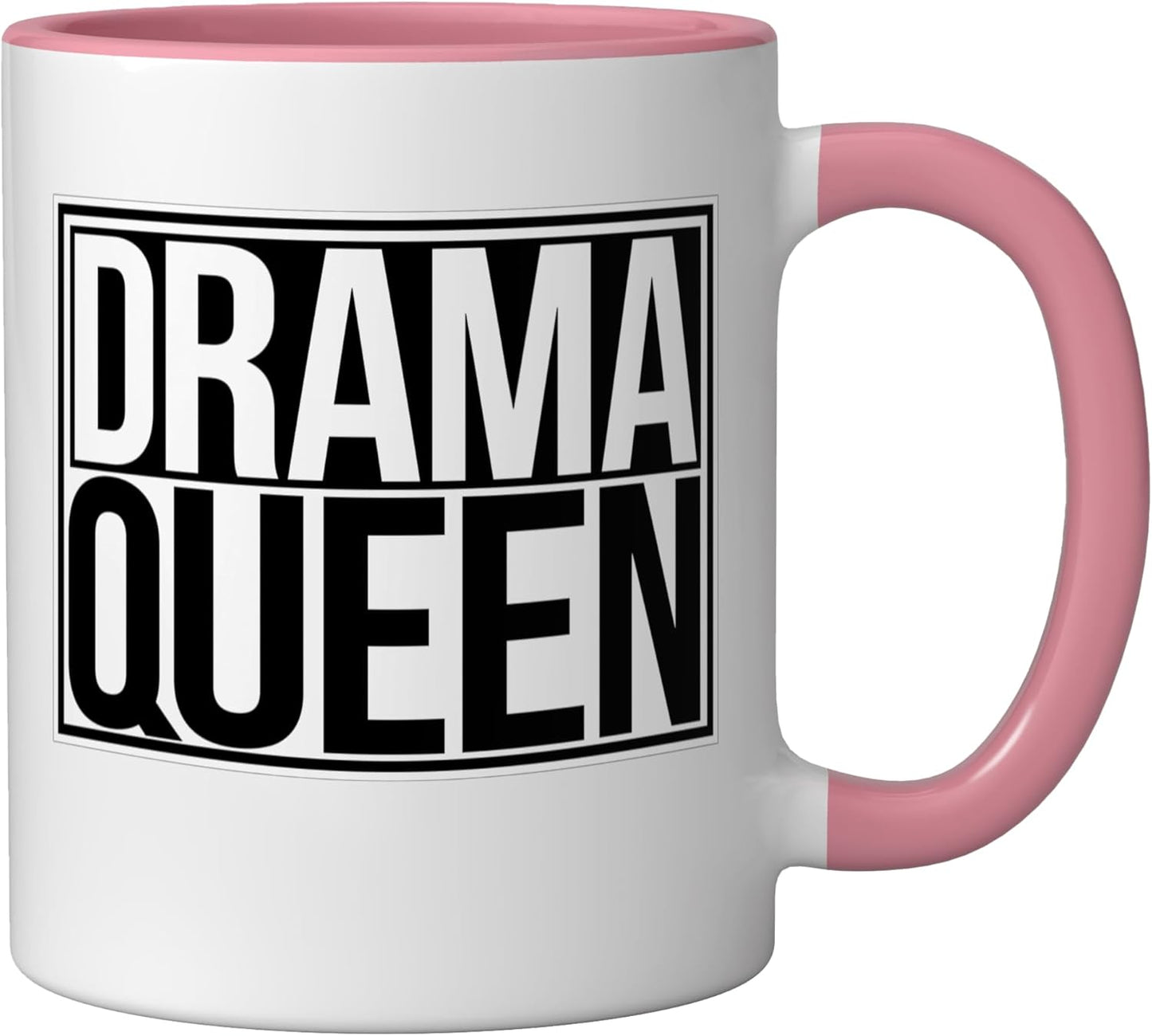 Taza cerámica Drama Queen rosa/blanca