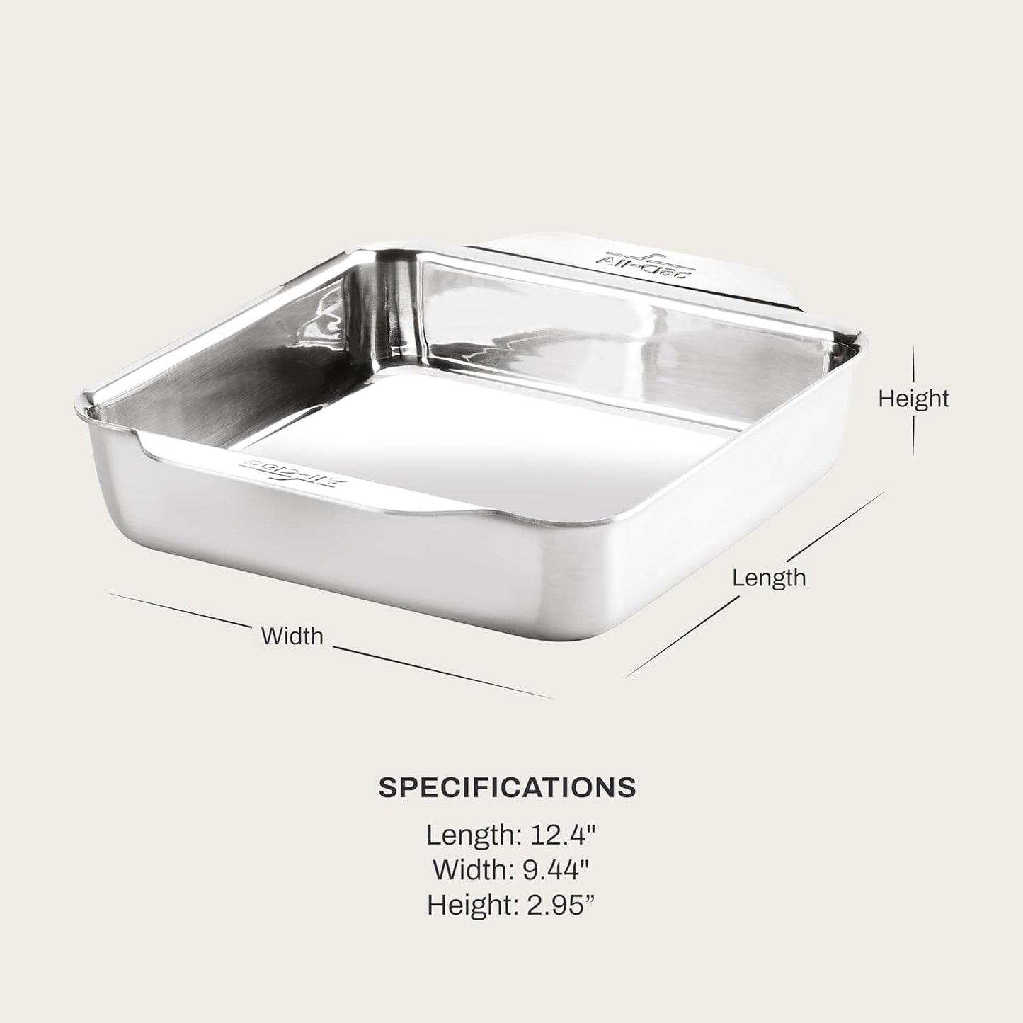Bandeja Hornear Acero Inox 8x8pulg