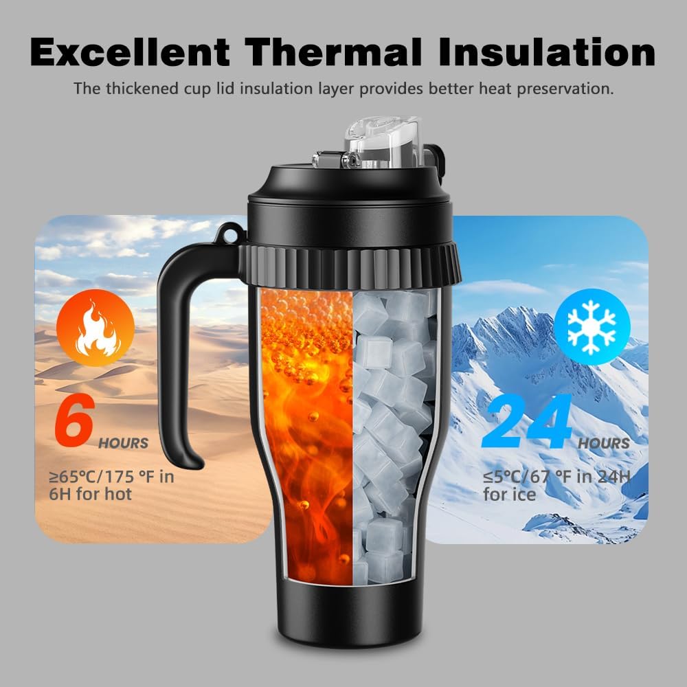 Vaso térmico acero inox 40oz con ventilador USB 3en1