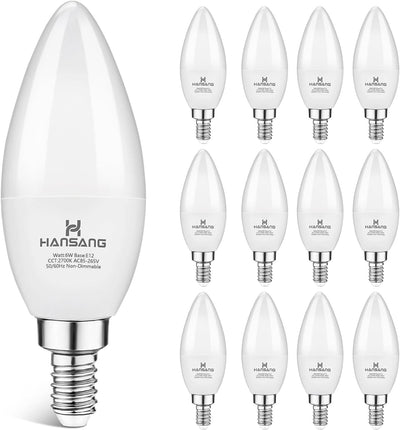 Pack 12 Bombillas LED E12 6W 2700K Base Pequeña No Regulables