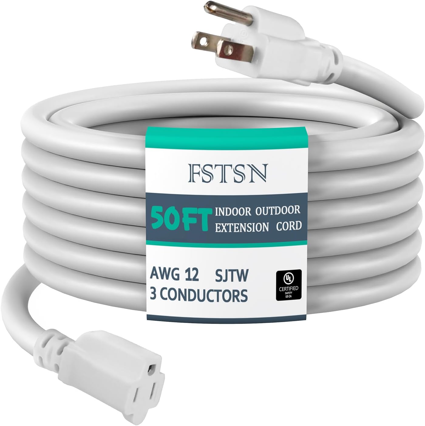 Cable extensión 50ft 12/3 SJTW 15A enchufe 3 clavijas