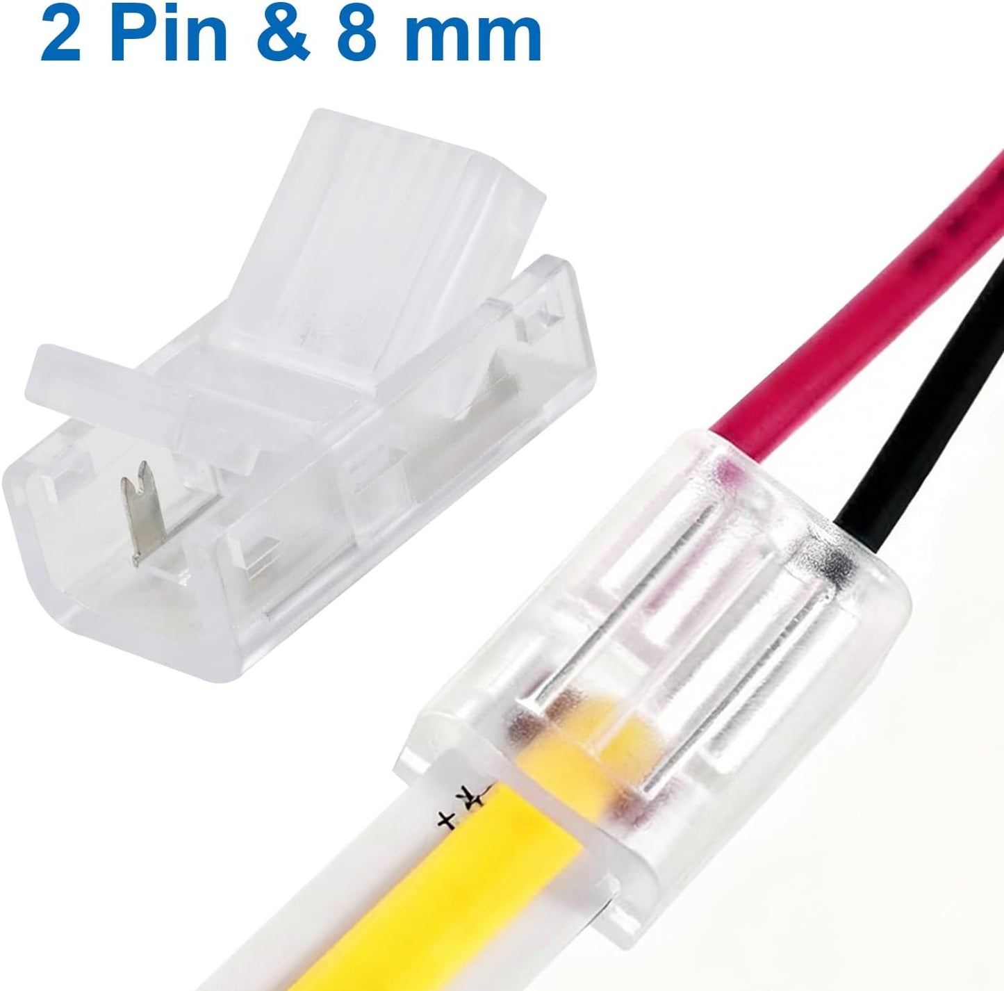 Pack 20 conectores tira LED 2 pines 0.315pulg adaptador poli