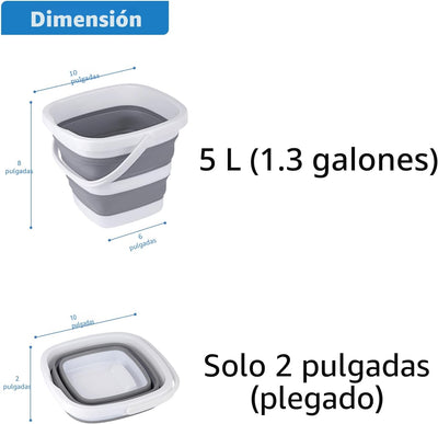 Cubo plegable 5L para limpieza doméstica y camping