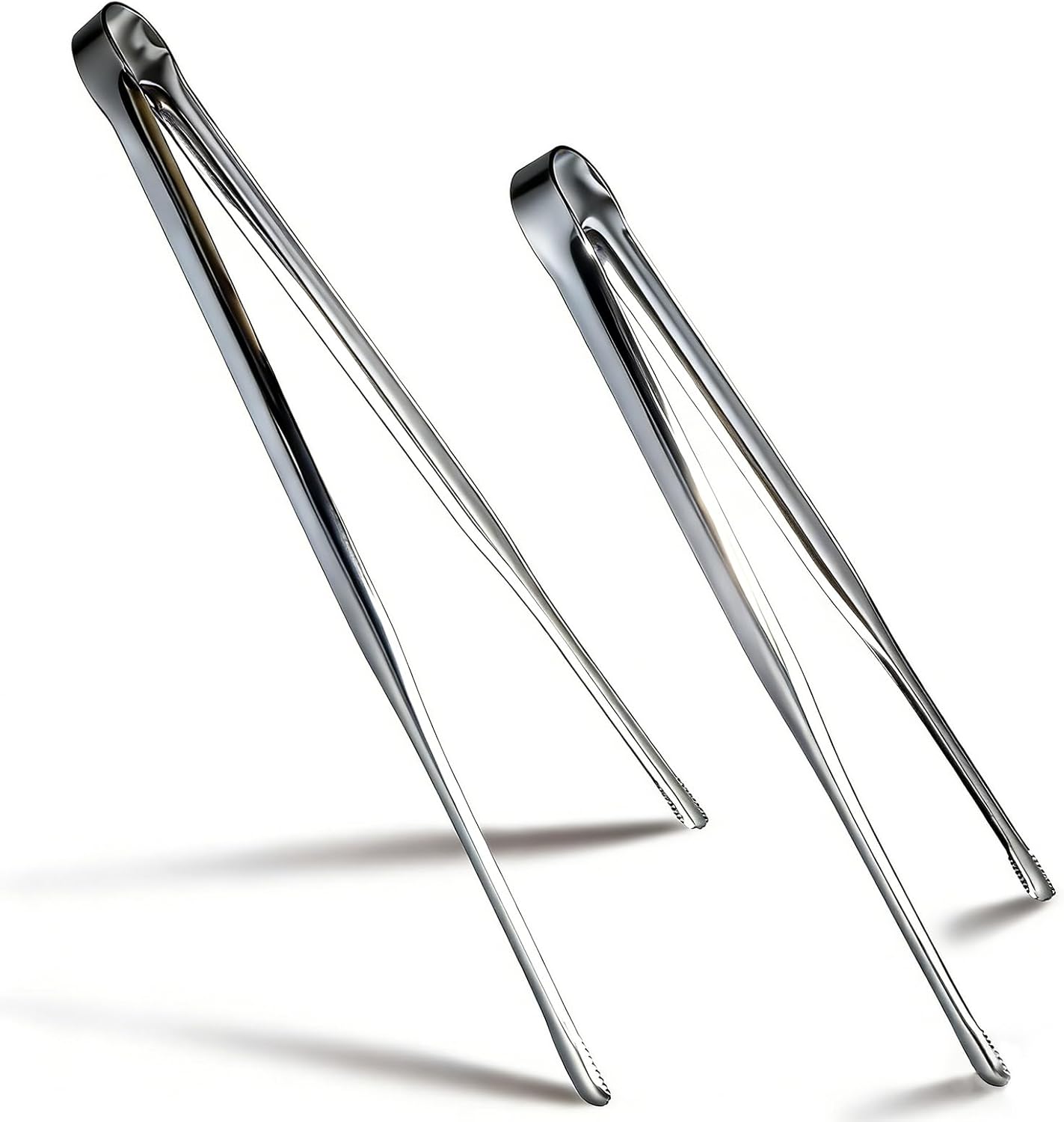 Set 2 Pinzas Acero Inox Puntas Dentadas Asar Parrilla