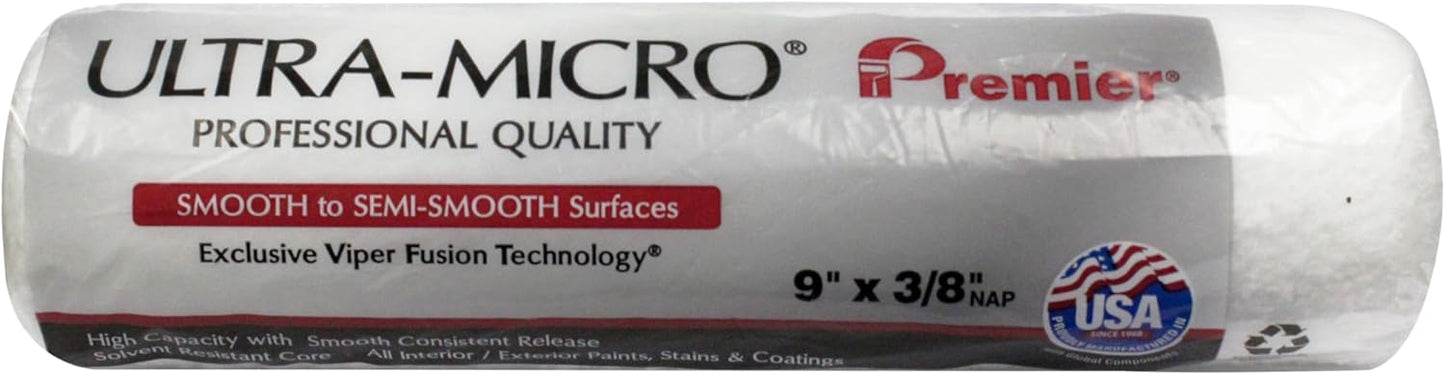 Cubierta rodillo microfibra 9x3/8pulg acabado liso profesional