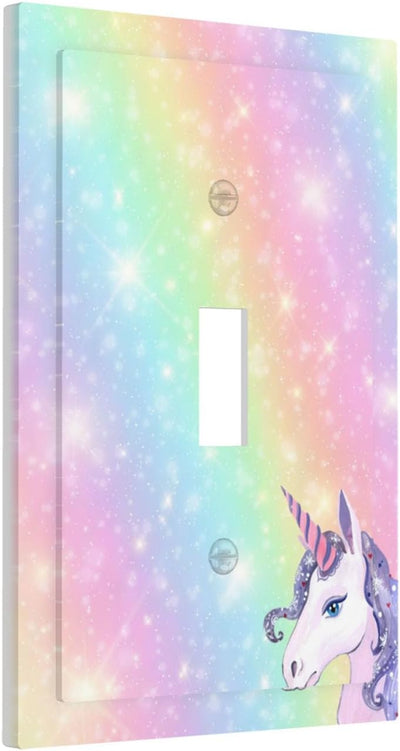 Funda interruptor palanca unicornio arcoíris pastel