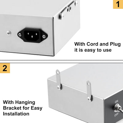 Lámpara calor para comida acero inox 60 pulg 1500W