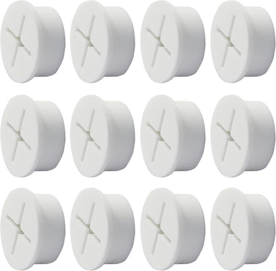 Pack 12 Ojales Cable para Agujero 1pulg Cubierta Goma Blanca
