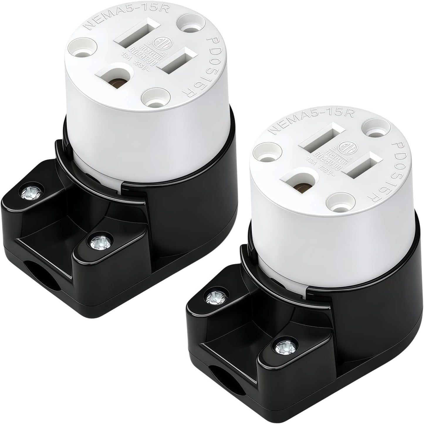 Pack 2 enchufes NEMA 5-15R angulo recto 15A 125V