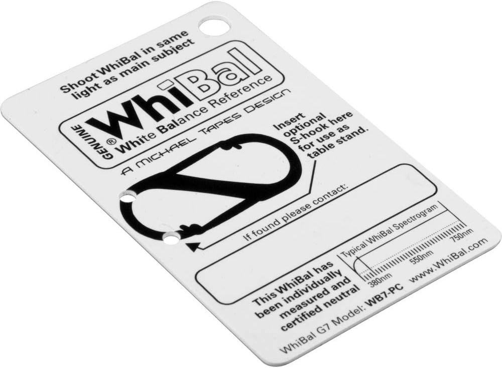 Tarjeta gris balance blanco neutro cert G7 2.1x3.35pulg