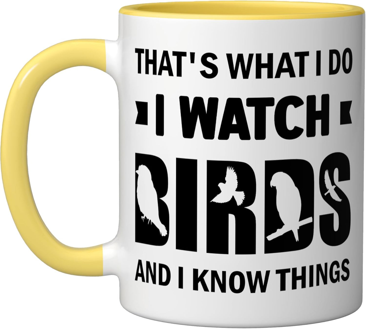 Taza cerámica para ave mascota amarillo/blanco