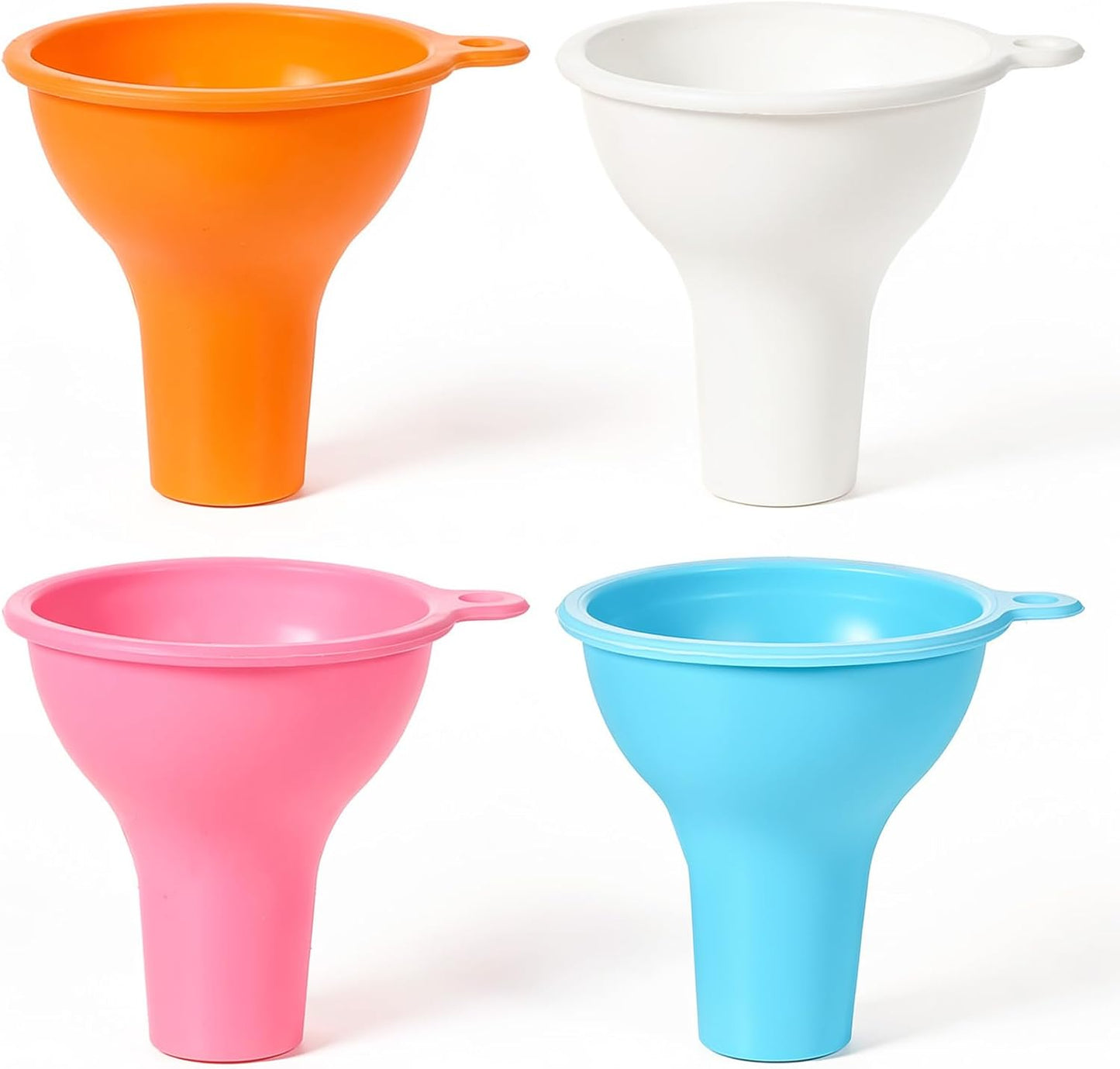 Paquete de 4 embudos de silicona ancha para cocina y botellas