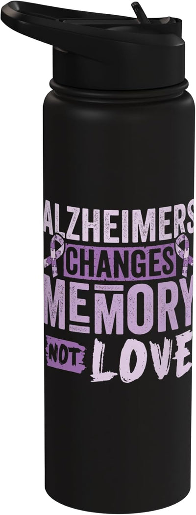 Botella agua acero inox aislada para mujer con Alzheimer