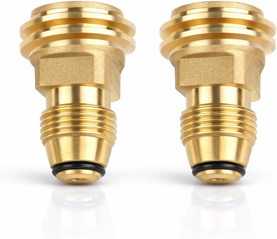 Adaptador tanque propano POL a QCC1 latón parrilla RV