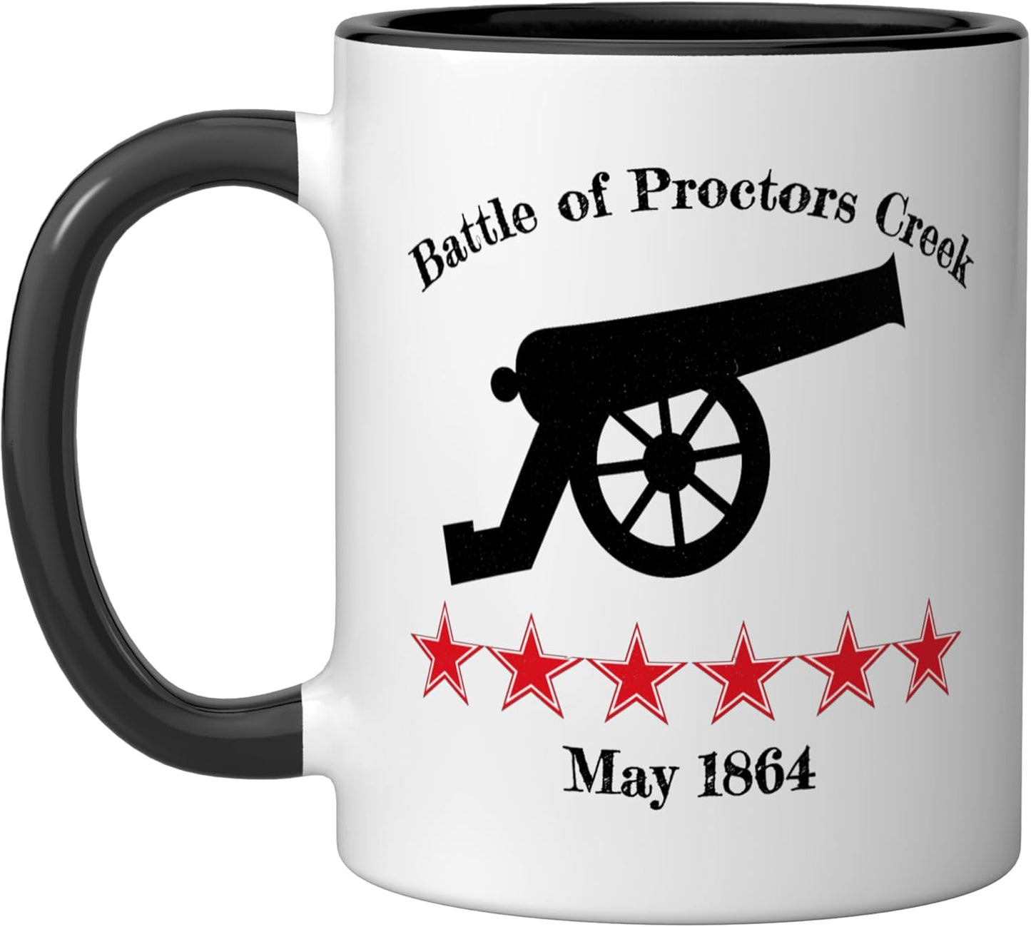 Taza cerámica de batalla de Proctor's Creek 1864 negro/blanco