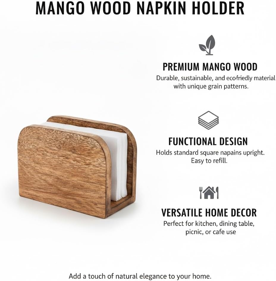 Servilletero madera Mongo dispensador pie cocina comedor