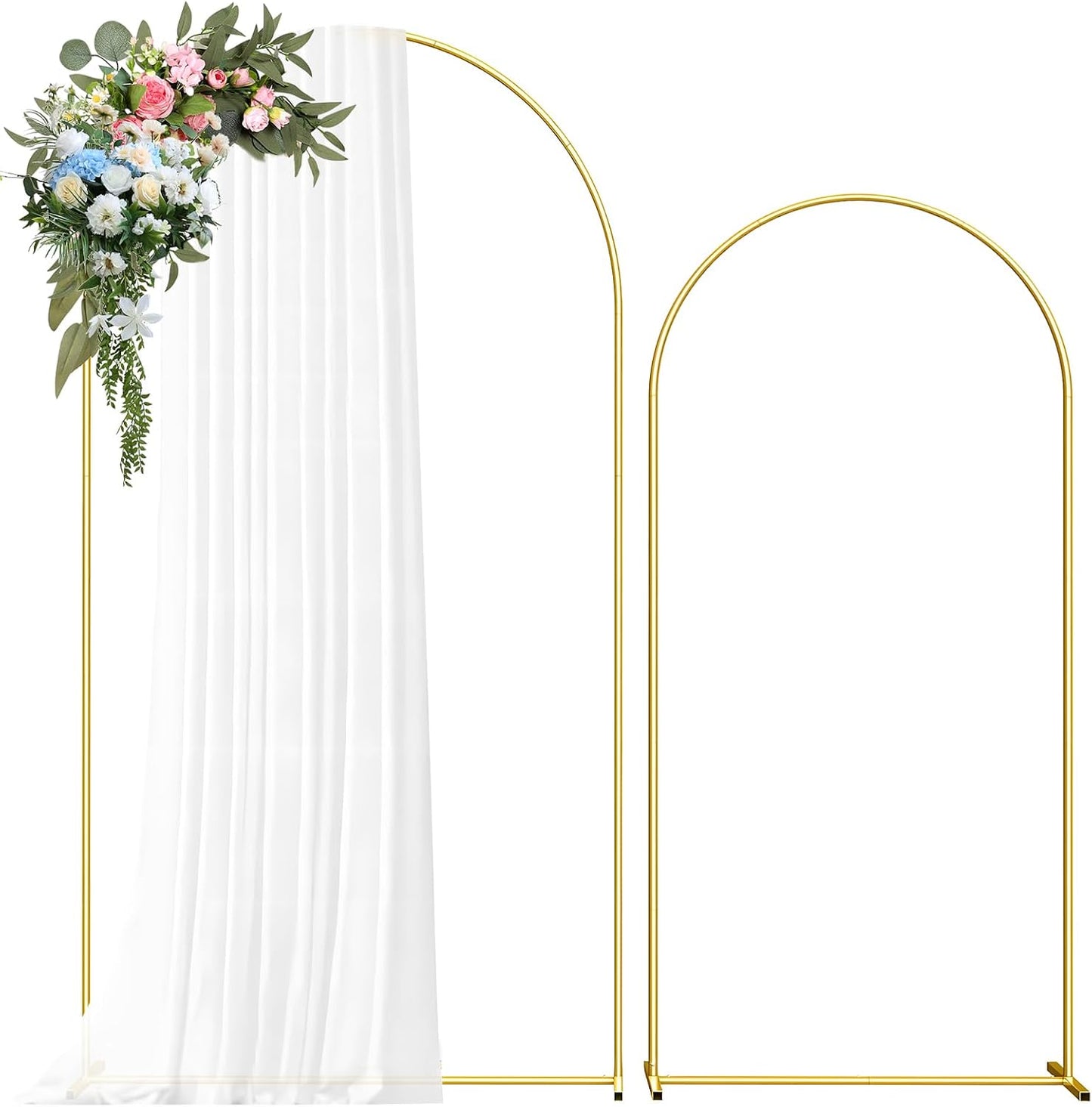 Soporte arco boda dorado 6-7.2 pies set 2