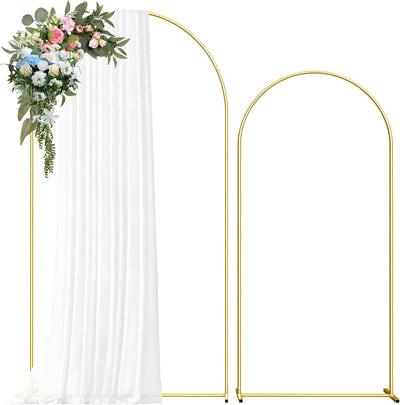 Soporte arco boda dorado 6-7.2 pies set 2