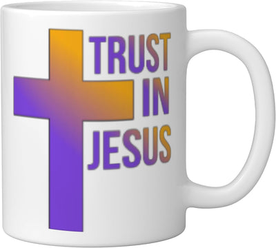Mug de cerámica para mujer con cruz de fe Cristiana