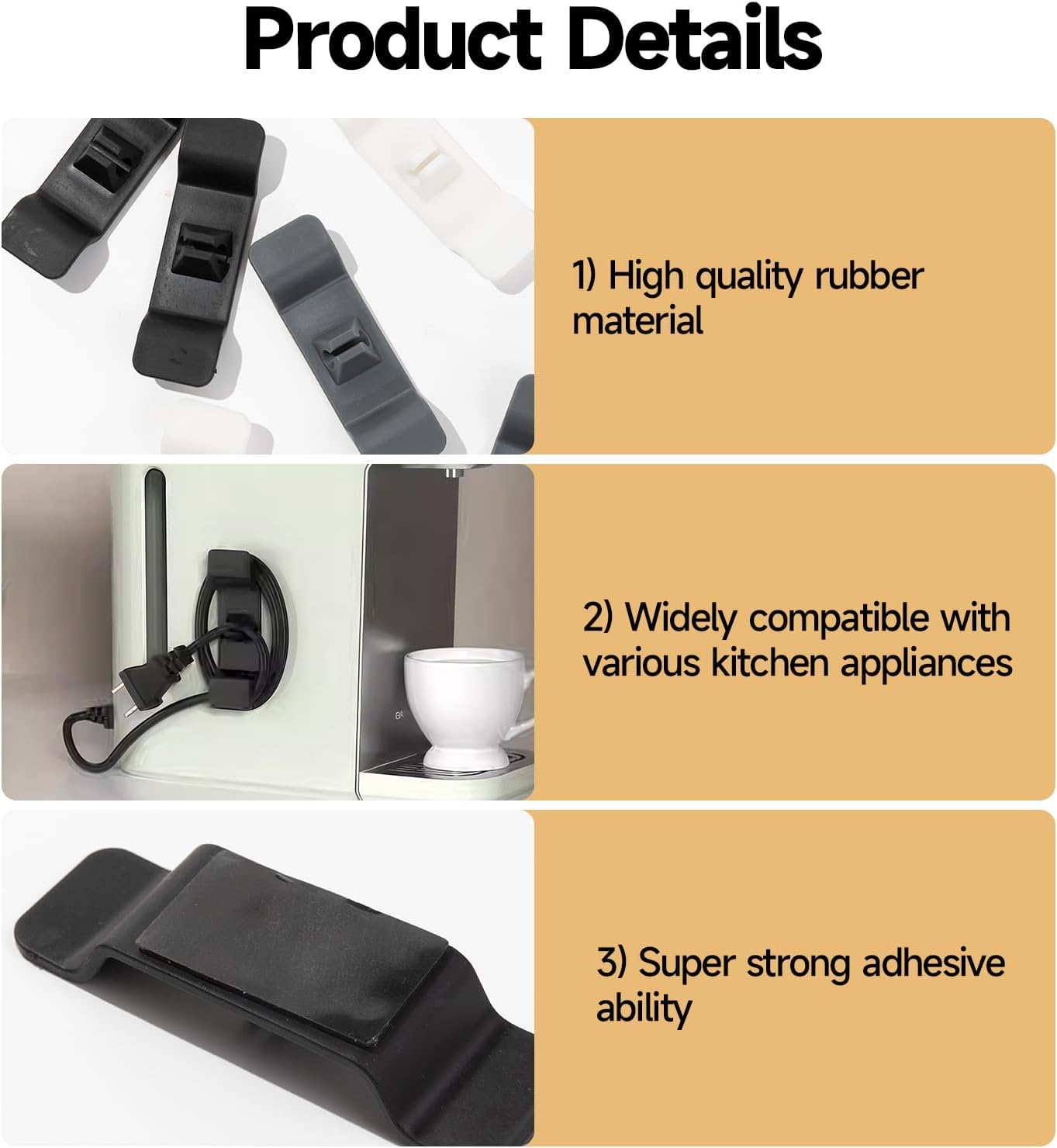 8 Pzas Organizador Cables para Cafetera y Licuadora