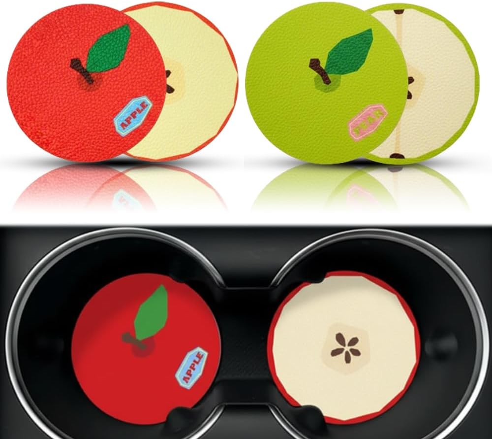 4 Posavasos Serie Fruit 2.75pulg Antideslizantes Coche