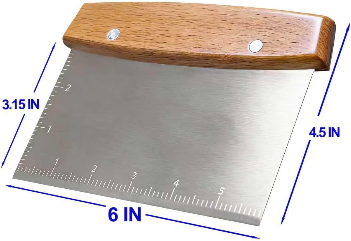 Cortador masa profesional hoja acero inox mango madera