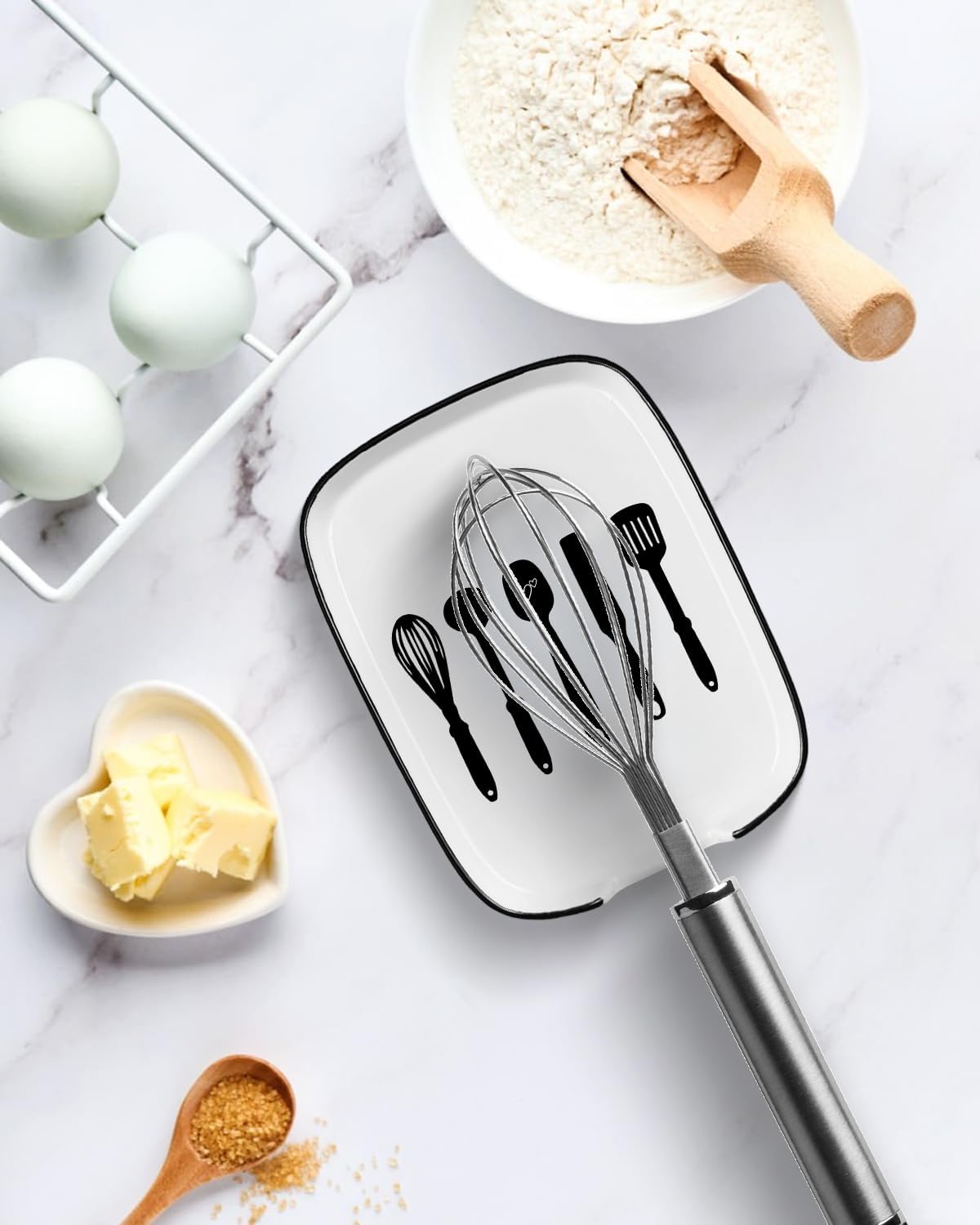 Soporte de cuchara de cerámica para estufa, soporte para cuchara de café y utensilios de cocina