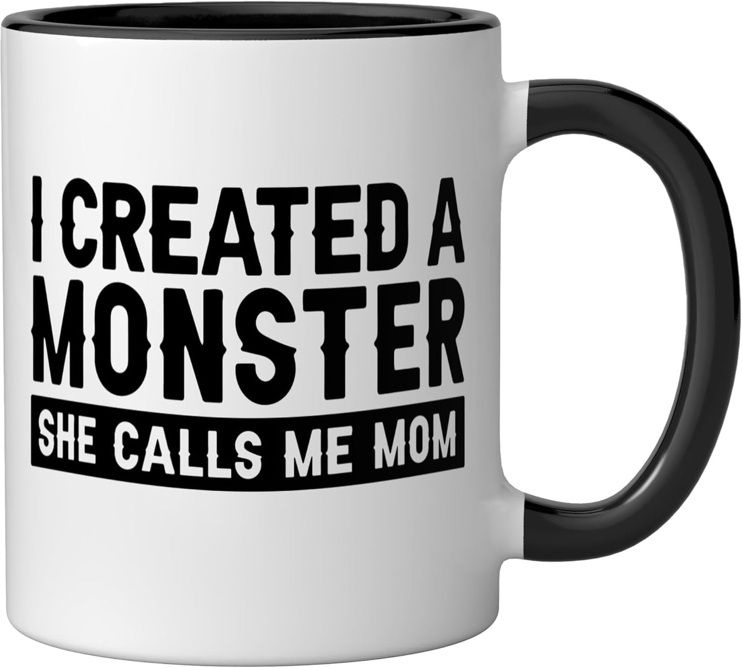 Taza cerámica divertida para Madre's Day con dibujo de madre y monstruo