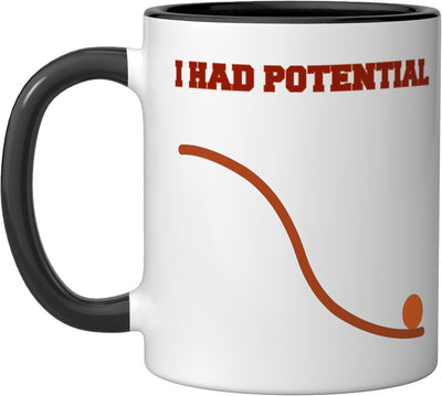 Taza cerámica Retro Physics Joke Negro/Blanco