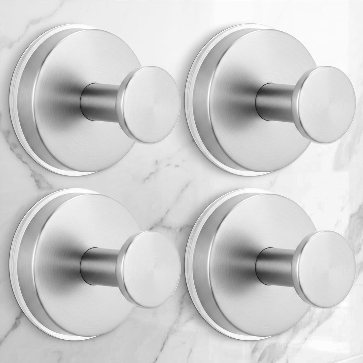 Ganchos ducha ventosa reutilizables sin taladrar pack 4 plata