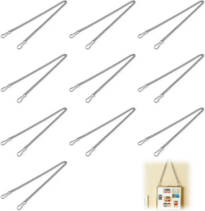 10 Cadenas Colgantes Cristal Manchado 20pulg con Ganchos