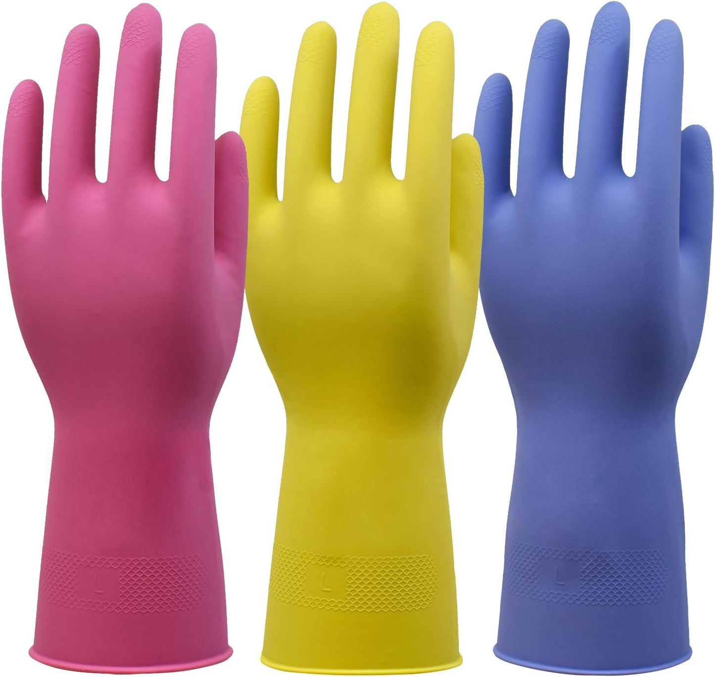 Guantes goma antideslizantes con forro flocado 3 pares M
