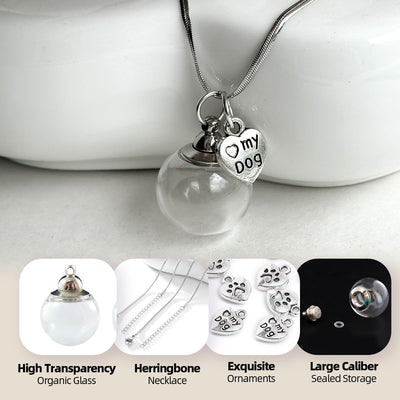 Collar conmemorativo piel perro bola cristal colgante amor