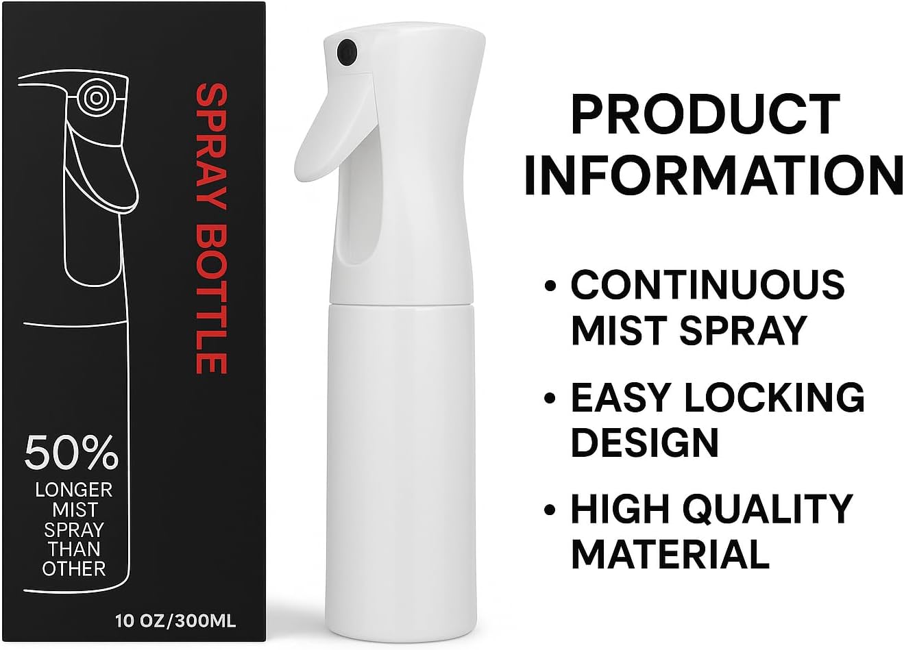 Botella pulverizador niebla continua 10oz plástico peluquero