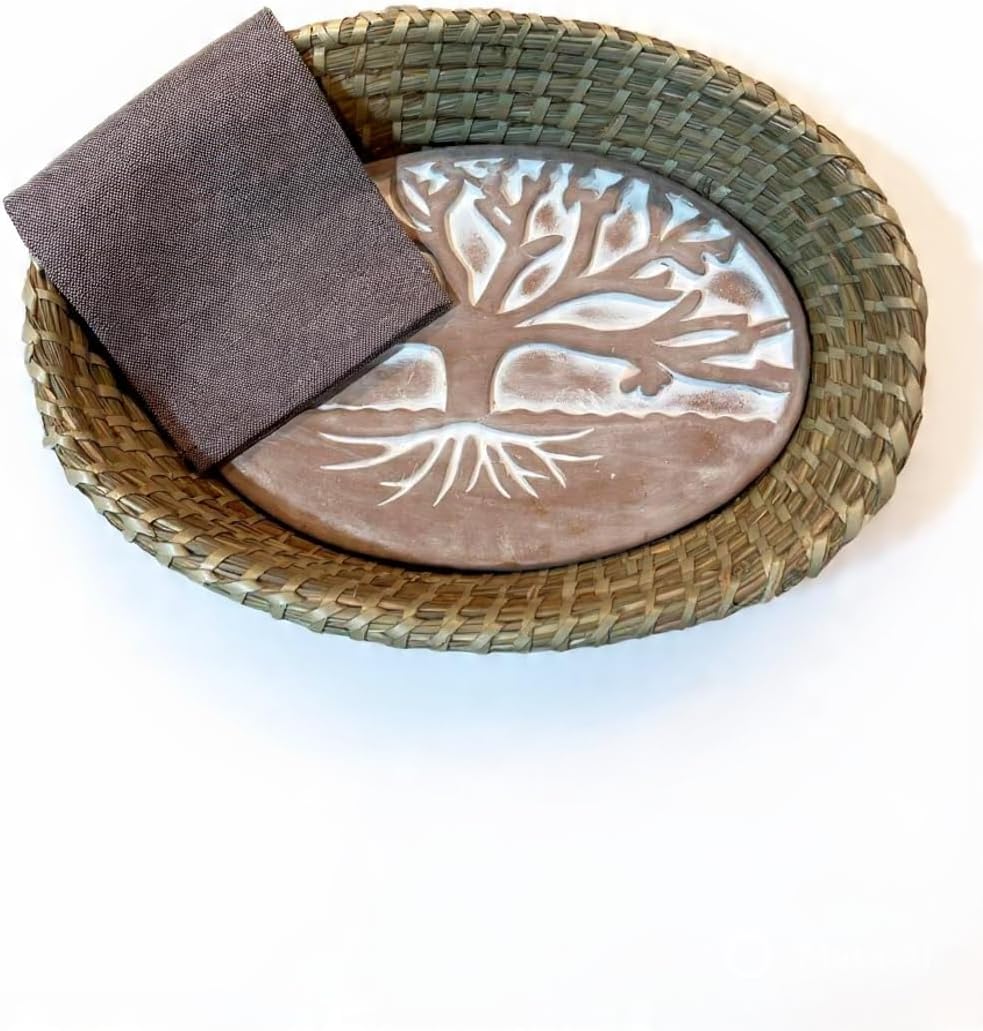 Cesta pan con calentador terracota diseño árbol
