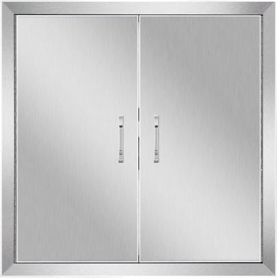 Puerta cocina exterior acero inox 304 24x24pulg doble