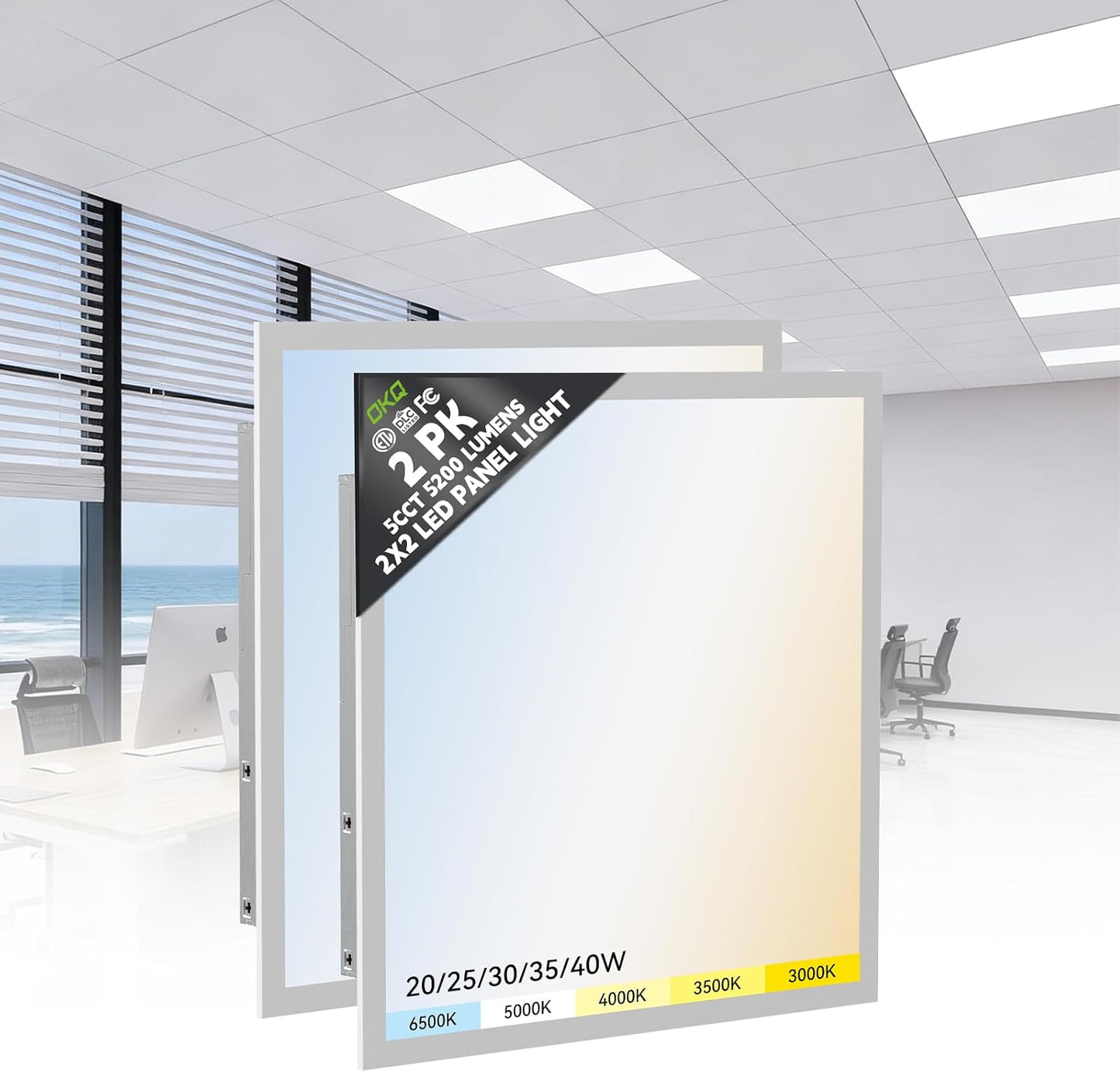 Luz LED plana 2x2 0-10V regulable